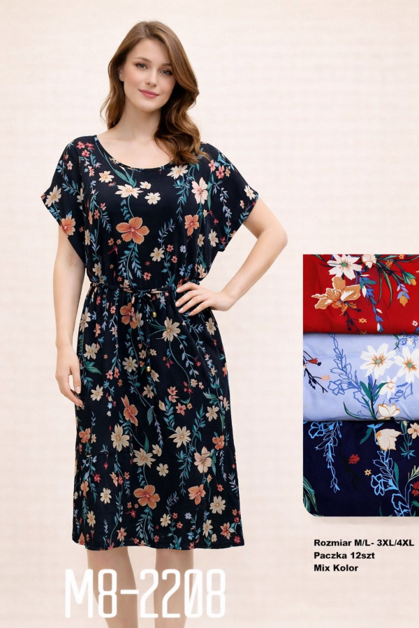 Sukienki damskie Roz M-4XL, Mix Kolor .Paczka 12 szt 1